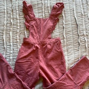 EC H&M corduroy rose color overalls
